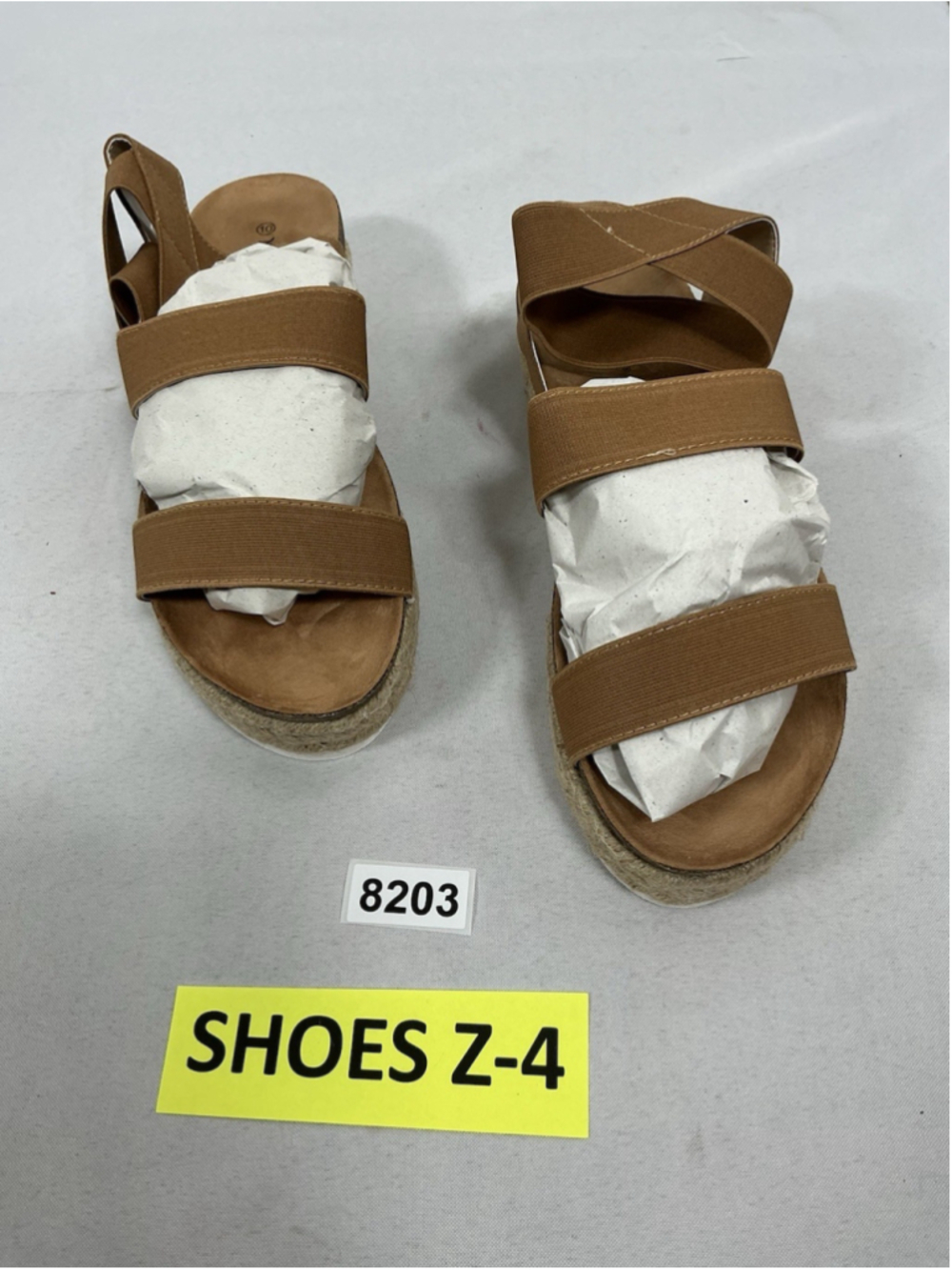 Womans New Nature Breeze Kacie Strappy Espadrille Wedge Sandals Size 10 Camel